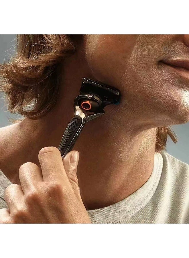 8 Replacement Cartridges for 5-Blade Razors - Includes FREE Handle & Travel Case | Ultra Sharp, Flexible Head & Lubricating Strip | Compatible with Series 5 Handles - Image 5